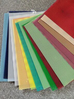LOT OF 18 PLASTIC CANVAS SHEETS FOR NEEDLEPOINT, CRAFTS SIZE 10.5" X 13.5"